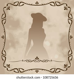 Vintage frame. Openwork frame in retro style. Vintage frames and decorative line.