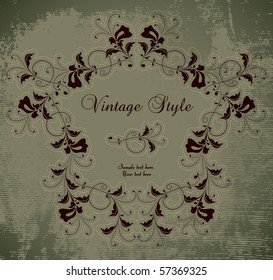 vintage frame with orchids