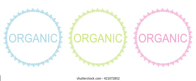 Vintage frame with organic. Vector organic image.
