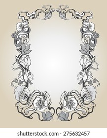 Vintage frame, ornament and element for decoration and design. Art Deco modern