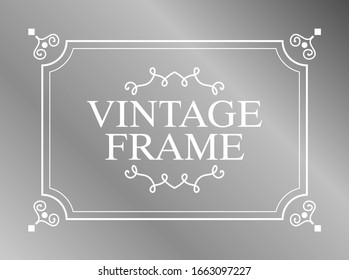 Vintage Frame. Vintage Ornament Greeting Card Vector Template. Retro Luxury Invitation, Royal Certificate.