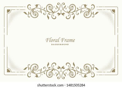 Vintage frame with ornament for invitation, congratulation and greeting card. Template for your design