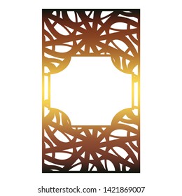Vintage frame with ornament of lines and curls. Abstract vector template.