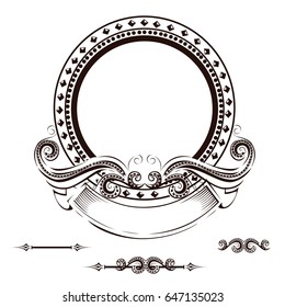 Vintage frame with ornament. Vector illustration.