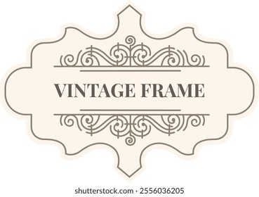 Vintage frame with ornate swirls enhancing the classic design, creating an elegant and sophisticated look, perfect for adding a touch of timeless beauty to any project