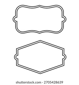 Diseño de Vector de contorno de marco vintage con fondo blanco