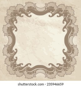 Vintage frame over old paper texture. 