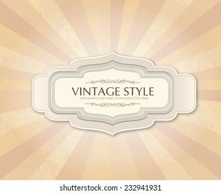 Vintage frame over retro textured background