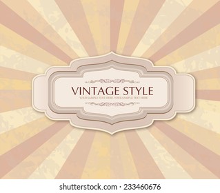 Vintage frame over retro textured background