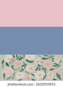 Quadro vintage, pintado com acrílico e guache, rosa, design delicado, feminino, retro floral, pintado à mão, copyspace para flyer web cartão, conjunto, banner, dança de fundo, liberdade, celebração