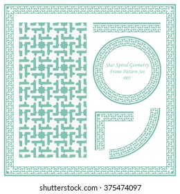 Vintage Frame Pattern Set 005 Star Spiral Geometry