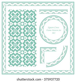 Vintage Frame Pattern Set 063 Square Cross Geometry
