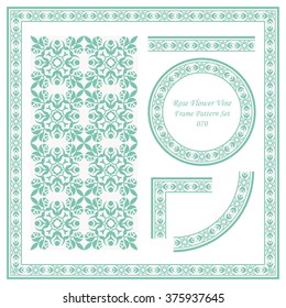 Vintage Frame Pattern Set 070 Rose Flower Vine