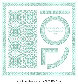 Vintage Frame Pattern Set 080 Spiral Vine Cross Lace
