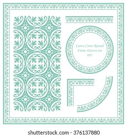 Vintage Frame Pattern Set 085 Curve Cross Round