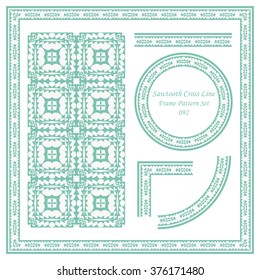 Vintage Frame Pattern Set 092 Sawtooth Cross Line