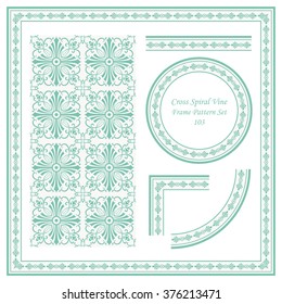 Vintage Frame Pattern Set 103 Cross Spiral Vine