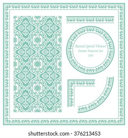 Vintage Frame Pattern Set 104 Round Spiral Flower