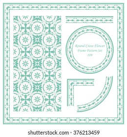 Vintage Frame Pattern Set 109 ound Cross Flower