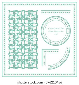 Vintage Frame Pattern Set 110 Cross Curve Line