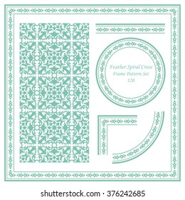 Vintage Frame Pattern Set 120 Feather Spiral Cross
