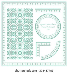 Vintage Frame Pattern Set 140 Square Cross Flower
