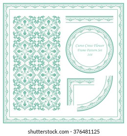 Vintage Frame Pattern Set 144 Curve Cross Flower