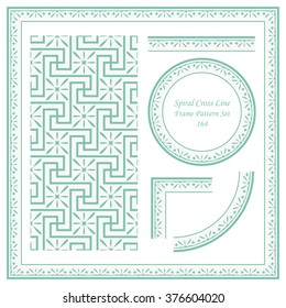 Vintage Frame Pattern Set 164 Spiral Cross Line