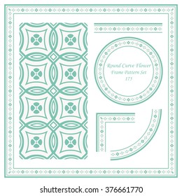 Vintage Frame Pattern Set 175 Round Curve Flower