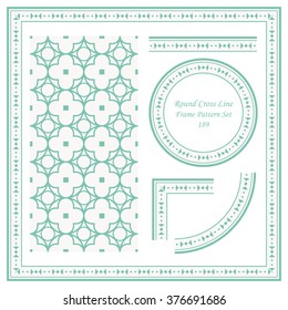 Vintage Frame Pattern Set 189 Round Cross Line