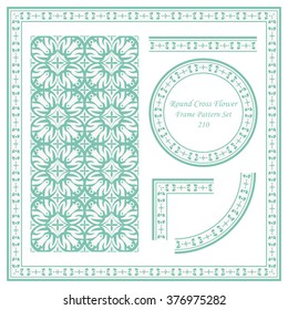Vintage Frame Pattern Set 210 Round Cross Flower