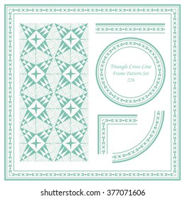 Vintage Frame Pattern Set 226 Hand Drawn Triangle Cross Line