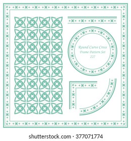 Vintage Frame Pattern Set 227 Round Curve Cross Star