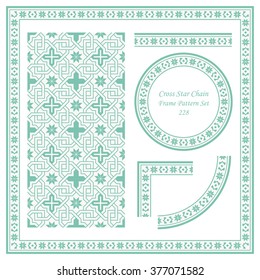Vintage Frame Pattern Set 228 Cross Star Chain Flower