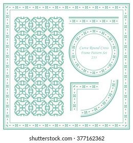 Vintage Frame Pattern Set 233 Curve Round Cross