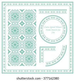 Vintage Frame Pattern Set 236 Curve Spiral Flower