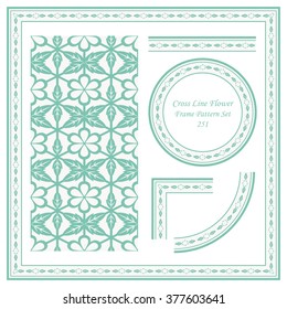 Vintage Frame Pattern Set 251 Polygon Cross Line Flower
