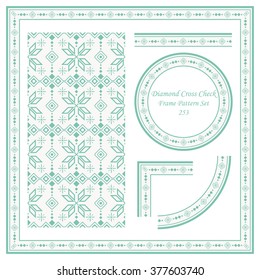 Vintage Frame Pattern Set 253 Diamond Cross Check