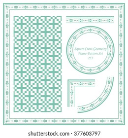 Vintage Frame Pattern Set 255 Square Cross Geometry