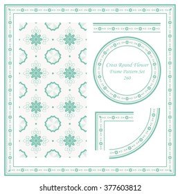 Vintage Frame Pattern Set 260 Cross Round Flower