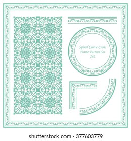 Vintage Frame Pattern Set 262 Spiral Curve Cross Kaleidoscope