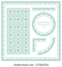 Vintage Frame Pattern Set 265 Round Dot Cross Flower
