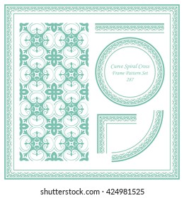 Vintage Frame Pattern Set 287 exotic urve Spiral Cross flower