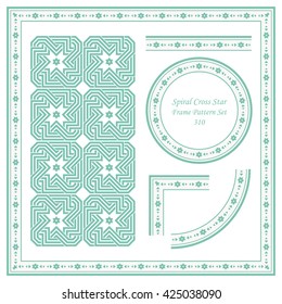 Vintage Frame Pattern Set 310 Spiral Cross Star Chain Line