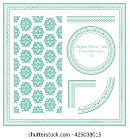 Vintage Frame Pattern Set 333 Polygon Flower Cross
