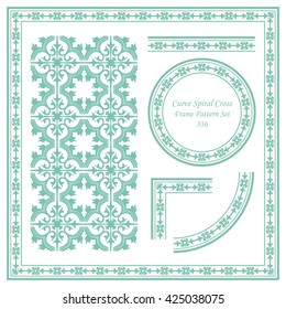 Vintage Frame Pattern Set 336 Curve Spiral Cross