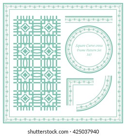 Vintage Frame Pattern Set 345 Square Curve cross