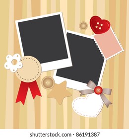 vintage frame for photos with scrapbook elements