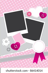 vintage frame for photos with scrapbook elements
