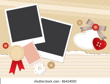 vintage frame for photos with scrapbook elements